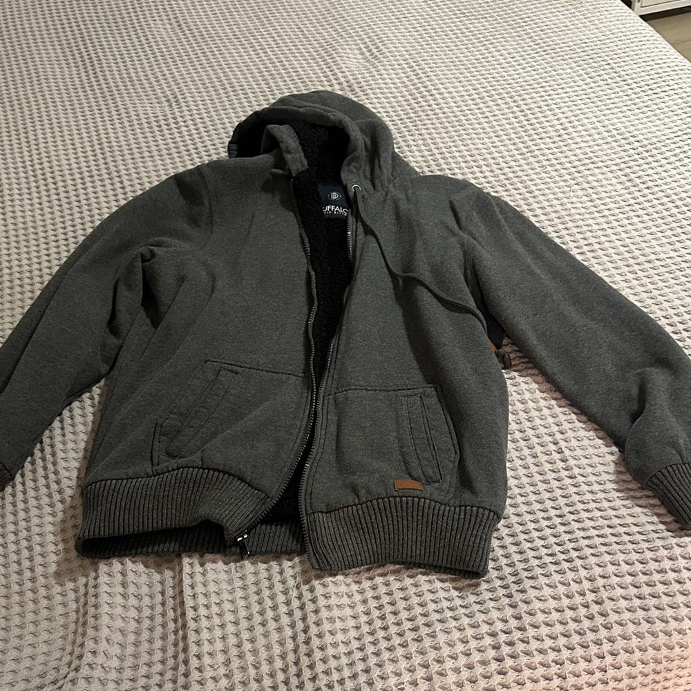 Buffalo David Bitton Men's Gray Zip-Up Sweater